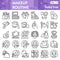 Makeup routine line icon set, skin care and make up symbols collection or sketches. Self care linear style signs for web