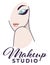 Makeup studio, beauty salon for females emblem