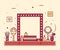 Makeup table vanity linear mirror dressing vector