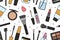 Makeup tools seamless pattern