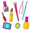 Makeup vector tools and accessories