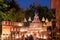 Makha Bucha Day.Traditional buddhist monks are lighting candles for religious ceremonies at Wat Phan Tao temple