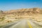 The Makhtesh Gadol, road in Negev desert, Israel