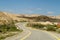 The Makhtesh Gadol, road in Negev desert, Israel