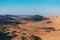 Makhtesh ramon crater landscape in Israel`s Negev Desert.