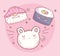 Maki sushi salmon rice cat face cartoon food cute