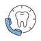 Making appointment with dentist color icon