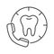 Making appointment with dentist linear icon