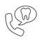Making appointment with dentist linear icon