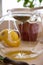 Making of Chamomile-Tarragon infusion tea set