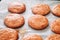 Making of delicious round shortcrust cookies for breakfast