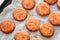 Making of delicious round shortcrust cookies for breakfast