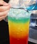 Making drinks of bright colors, delicious taste