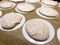 Making german almond macarons macaroon raw before baking oblate rice paper icing sheet