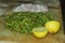 Making of Gotukola Sambol / Gotukola salad with onion and lime