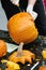 Making Halloween pumpkins