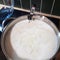 Making halumi cheese and ricotta with your own hands. Step-by-step photos of the process. The formation of cheese curd