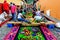 Making Holy Week processional carpet, Antigua, Guatemala
