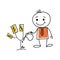 Making money investment concepts stick figure illustration