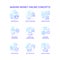 Making money online blue gradient concept icons set