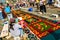 Making a Palm Sunday carpet, Antigua, Guatemala