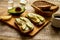 Making sandwiches with avocado healthy organic food