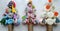 Making simple Christmas tree from ball of yarn, craft colorful ornaments, amazing decoration noel