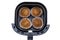 Making Sweet Banana muffins with air fryer isolated on white background.