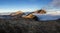 Mala Fatra, Lesser Fatra, Slovakia, Europe. Velky Rozsutec and Stoh, mountain and peak lit by evening light at golden hour