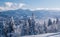 Mala Fatra mountains with Velky Rozsutec and Stoh hills from Velka Raca hill in Kysucke Beskydy mountains during winter