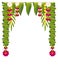 Mala indian flower garland for ugadi holiday. Floral mango leaves ornate decoration