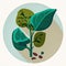 Malabar Spinach Vegetable Cute Playful Flat Icon by Generative AI