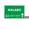 MALABO road sign isolated on white