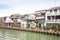 Malacca city with house near river under blue sky in Malaysia