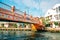 Malacca river town, Pink bridge and canal in Malaysia