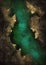 A Malachite river flowing through a golden texture. d