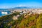 Malaga city aerial panoramic view in Andalusia, Spain