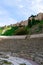 Malaga city, Spain. Dramatic view of the ancient Roman theater and the Alcazaba palace