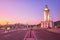 Malaga lighthouse on twilight, Spain