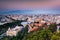 Malaga, Spain cityscape at the Cathedral, City Hall and Alcazaba citadel of Malaga