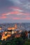 Malaga, Spain cityscape at the Cathedral, City Hall and Alcazaba citadel of Malaga