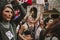 MALAGA, SPAIN - MARCH 8, 2018: Thousands of women take part in the Feminist Strike on the Women Day in the city center of Malaga.