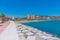 Malaga, Spain, May 24, 2021: Panorama of Malagueta beach in Mala