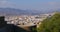 Malaga sunny day gibralfaro castle city panorama view 4k
