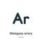 Malagasy ariary vector icon on white background. Flat vector malagasy ariary icon symbol sign from modern africa collection for