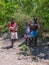 Malagasy children playing with a chameleon in Madagascar, Africa
