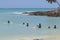 Malagasy fishing on turquoise waters in Nosy Be, Madagascar