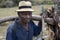 Malagasy man with machete