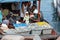 Malagasy peoples on loaded ship in Nosy Be, Madagascar