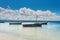 Malagasy wooden sail boat on the sea coast, Madagascar